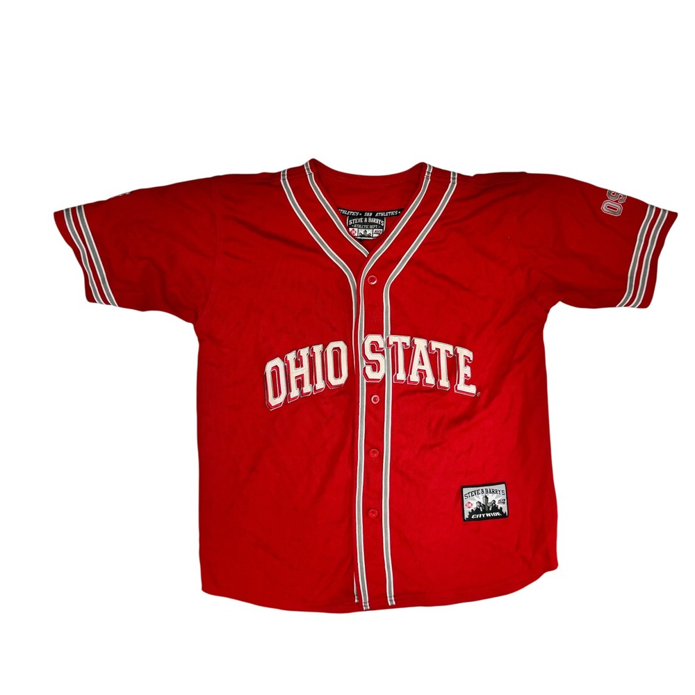 Steve & Barrys Ohio State Buckeyes Baseball Jersey Red Mens XL Stitched Logo